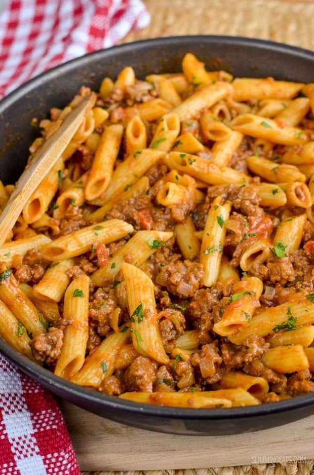Cheeseburger pasta/pinterest.com/slimingeats Pecinta keju dijamin akan menyukai jenis pasta ini.