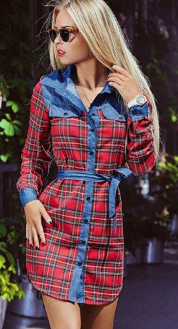 Shirt Dress Tartan bisa jadi pelengkap OOTD mu