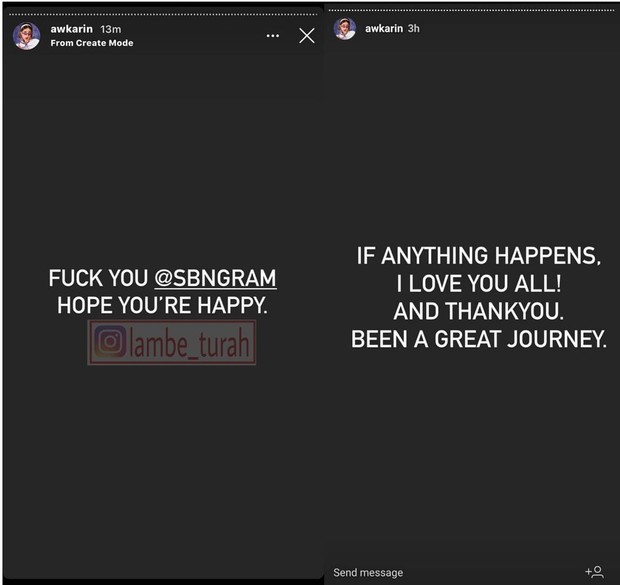 Umpatan Awkarin yang ditujukan kepada Sabian Tama