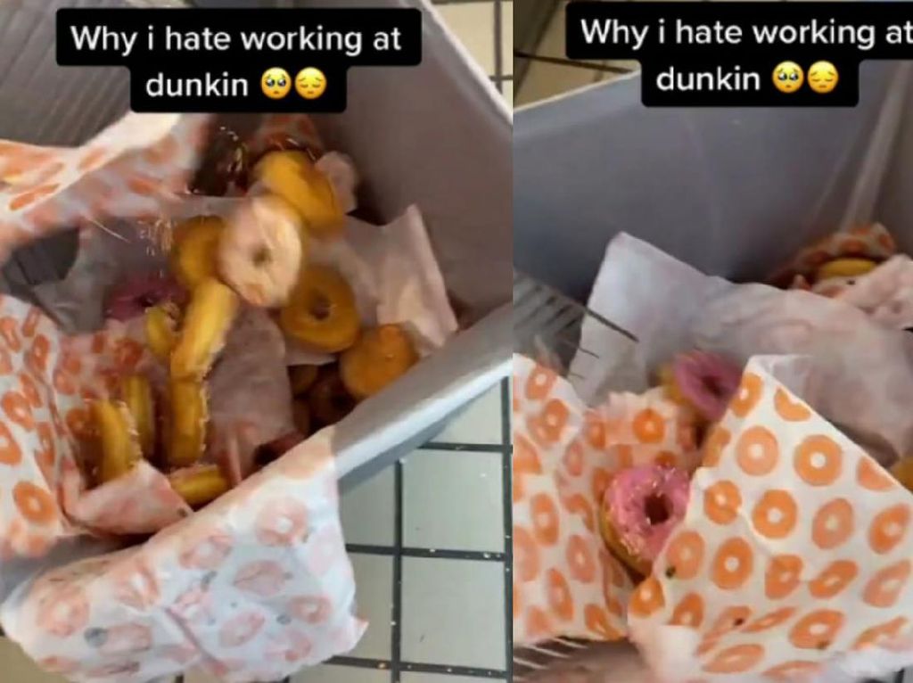 Viral Video Pegawai Dunkin Buang Donat yang Tak Laku Terjual