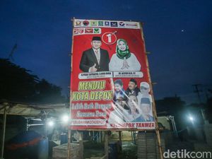 Baliho Pilwalkot Depok Masih Betah Mejeng di Masa Tenang