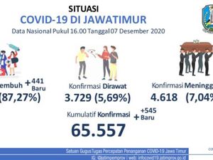Update COVID-19 Jatim: 545 Kasus Baru, Sembuh 441 Update COVID-19 Jatim: 545 Kasus Baru, Sembuh 441