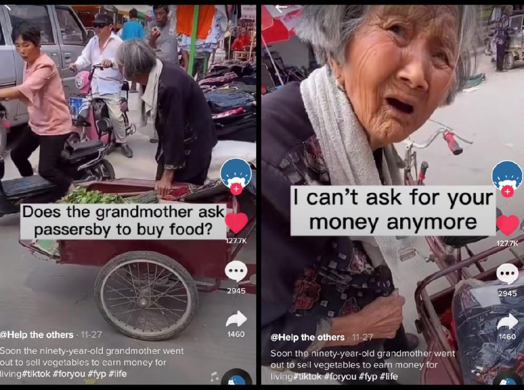 Hiks! Nenek Penjual Sayur Terharu Dagangannya Diborong Segerobak