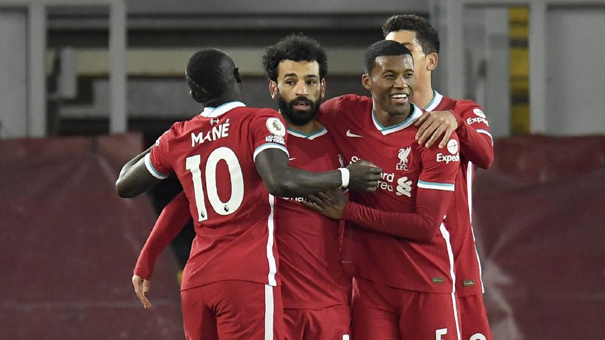 Liverpool menang 4-0 atas Wolverhampton Wanderers di pekan ke-11 Liga Inggris. (Foto: Peter Powell/AP)