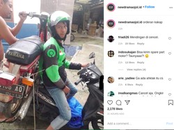 Kacau, Ojek Online Ini Dapat Orderan Angkut Motor