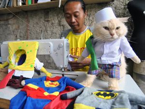 Kostum Kucing Pak Haji yang Membawa Berkah