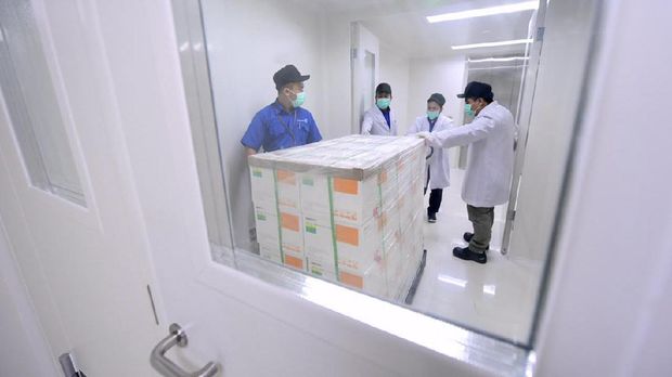 Vaksin Sinovac yang baru tiba di Indonesia disimpan di Bio Farma Bandung (Muchlis - Biro Setpres)