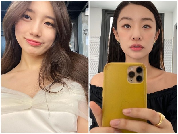 Potret cantik Suzy dan Stephanie dengan dress yang menawan.