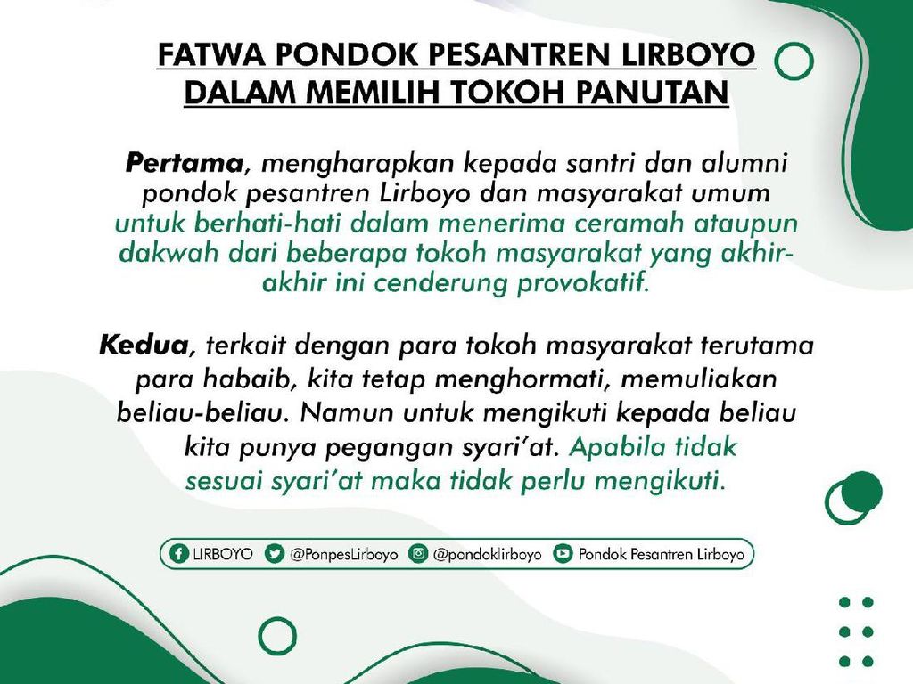 PWNU Jatim Dukung Fatwa Ponpes Lirboyo Soal Pilih Tokoh Panutan PWNU Jatim Dukung Fatwa Ponpes Lirboyo Soal Pilih Tokoh Panutan