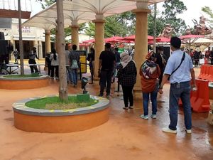 Antrean Dufan Ketat Terapkan Protokol Kesehatan