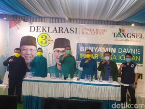 Benyamin-Pilar Deklarasikan Kemenangan Pilkada Tangsel 2020 Versi Quick Count