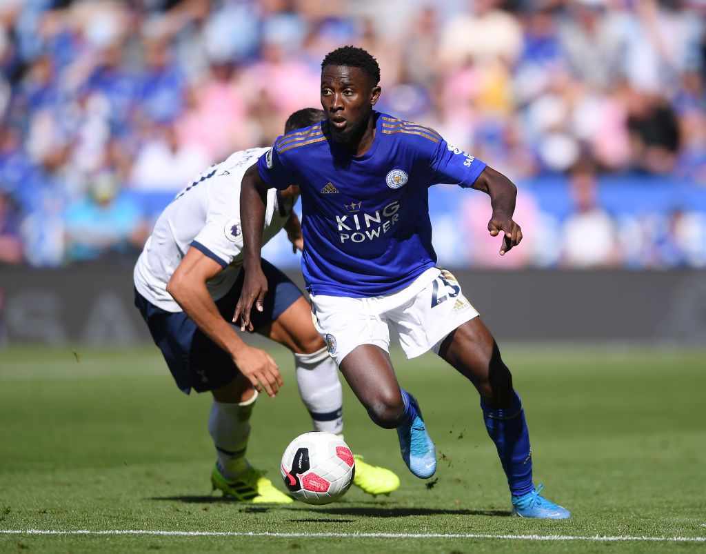 LEICESTER, ENGLAND - SEPTEMBER 21: Wilfred Ndidi of Leicester City in action during the Premier League match between Leicester City and Tottenham Hotspur at The King Power Stadium on September 21, 2019 in Leicester, United Kingdom. (Photo by Laurence Griffiths/Getty Images)