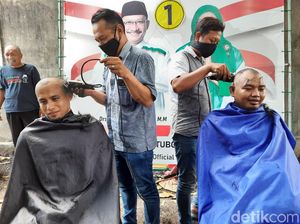 Hindari Konvoi, Relawan Karunia di Situbondo Pilih Cukur Gundul Hindari Konvoi, Relawan Karunia di Situbondo Pilih Cukur Gundul