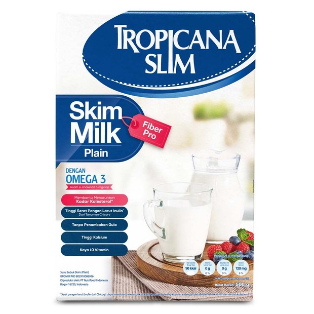 foto: nutrimart.co.id Tropicana Slim Skim Milk Fiber Pro Plain