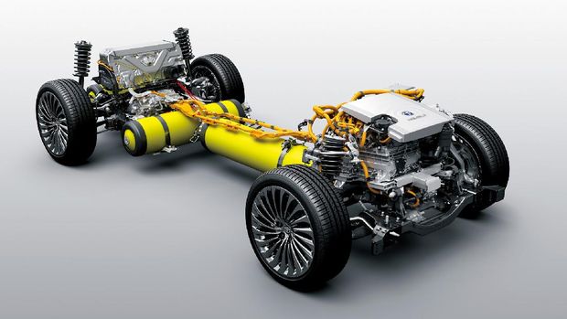 Generasi kedua mobil fuel cell hidrogen Mirai meluncur di Jepang pada 9 Desember 2020.