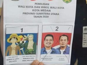 Viral Surat Suara Pilkada Medan Ditempel Gambar Luffy-Zoro One Piece