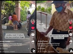 Tuai Pujian! Bocah 3 Tahun Minta Ibunya Borong Kerupuk Kakek-kakek