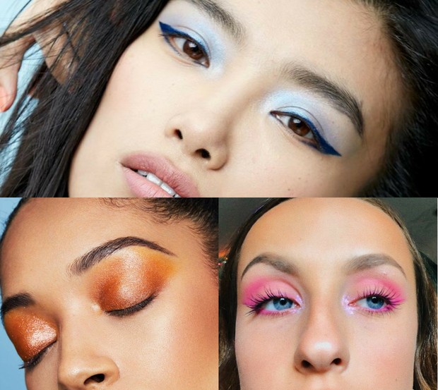 Eyeshadow berwarna cerah dan bold akan jadi tren 2021/Foto: Pinterest/flaystanleyy/ColourPopCo/charlotteava15 tren makeup 2021