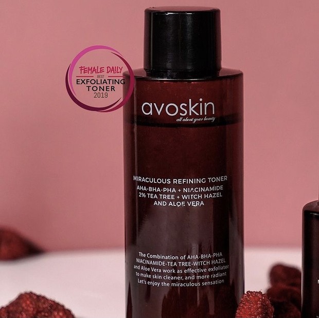 Foto: instagram.com/avoskinbeauty/ Avoskin Miraculous Refining Toner yang merupakan exfoliating toner.