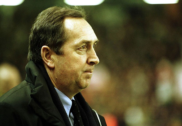 22 Feb 2001:  Manager Gerard Houllier of Liverpool looks on during the Liverpool v Roma UEFA Cup Fourth round, second leg match at Anfield, Liverpool. Mandatory Credit: Gary M. Prior/ALLSPORT