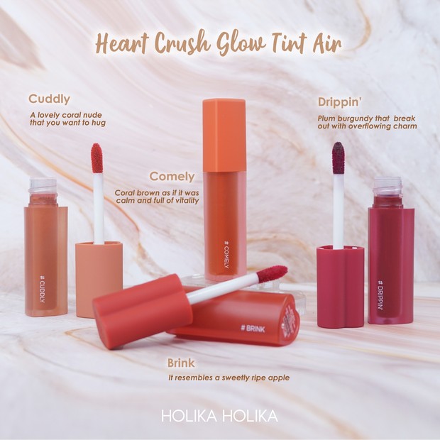 Holika Holika Rilis 4 Shades Baru Lip Tint Heart Crush Glow Tint Air