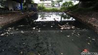 Jorok! Bantaran Kali di Kolong Jembatan Tol Jati Warna Penuh Sampah