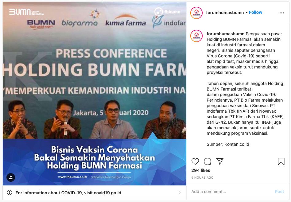 Viral Isu Bisnis Vaksin untuk Perkuat Holding BUMN Farmasi
