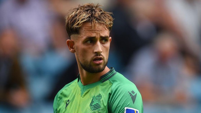 LONDON, ENGLAND - JULY 27: Adnan Januzaj of Real Sociedad looks on during the Pre-Season Friendly between Millwall and Real Sociedad at The Den on July 27, 2019 in London, England. (Photo by Harriet Lander/Getty Images)
