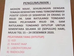24 Nakes Positif Corona, IGD-Rawat Inap RSUD Sam Ratulangi Tutup 10 Hari