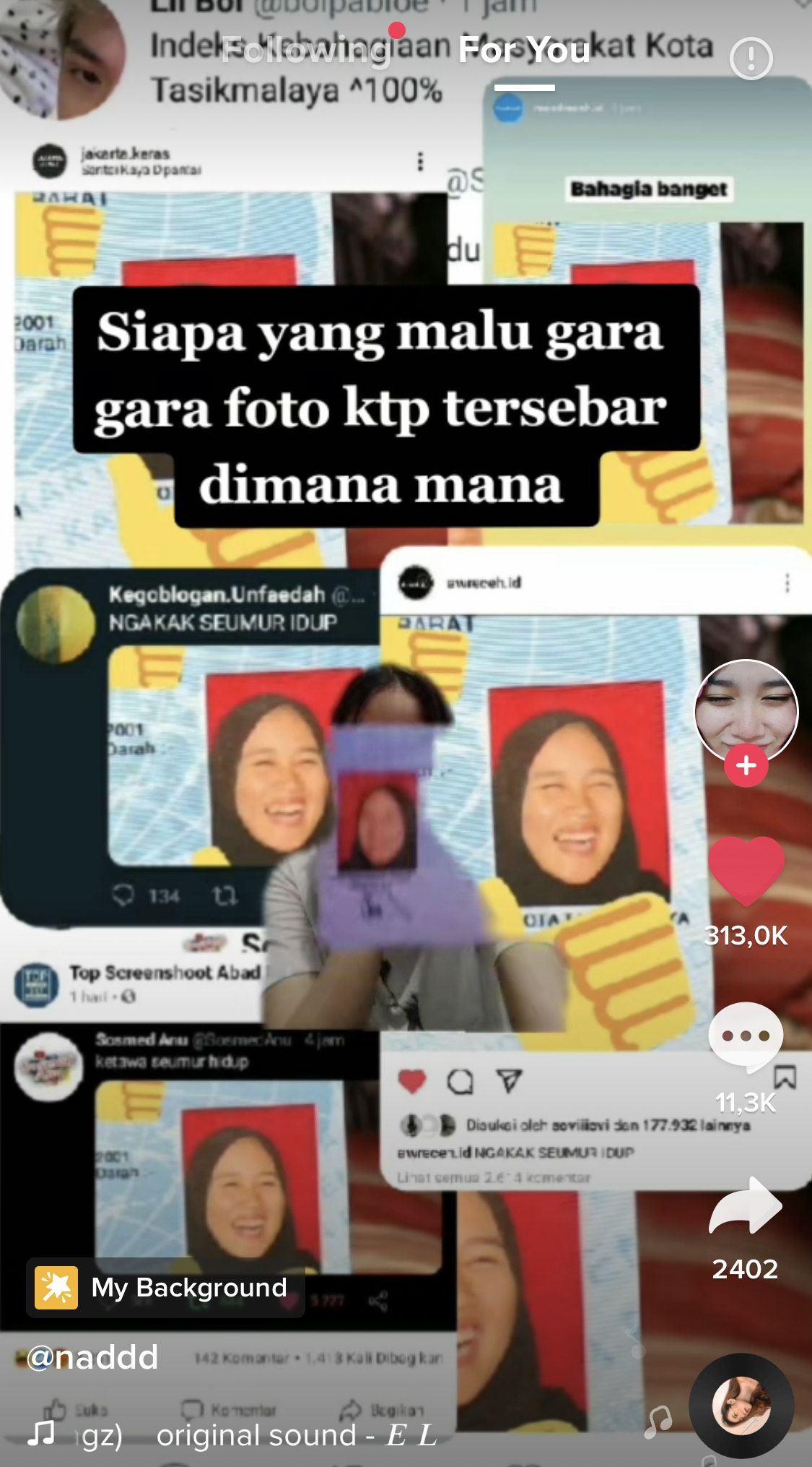 Nadila suhendar yang viral karena foto ktpnya yang tampak sedang tertawa