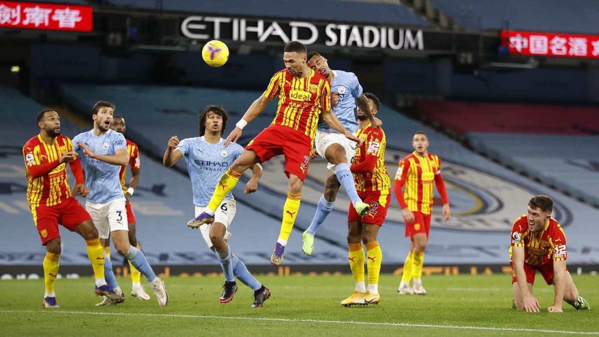 Laga Manchester City vs West Bromwich Albion di lanjutan Premier League berakhir imbang 1-1 (Foto: Getty Images/Clive Brunskill)