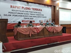 Rekapitulasi Pilkada Ngawi, Ony-Antok Unggul 94,42% Lawan Kotak Kosong