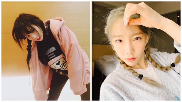 Taeyeon SNSD/ Foto: Instagram.com/taeyeon_ss style rambut kepang Taeyeon SNSD