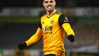Dilansir The Sun, inilah 10 pemain muda dengan gaji tertinggi di Liga Inggris. Di nomor 10 adalah Pedro Neto, pemain Wolves yang masih berusia 20 tahun digaji 50 ribu paun per pekan atau setara Rp 959 juta (Getty Images/Pool)