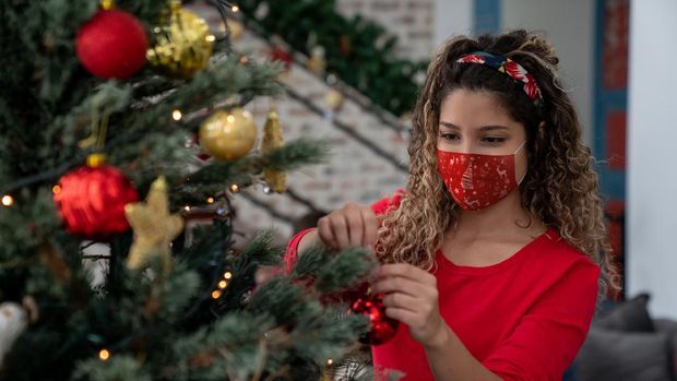 ilustrasi masker tema natal ilustrasi masker tema natal