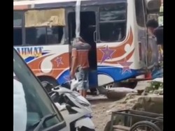 Viral Oknum Polisi Siram Sopir Bus Dengan Miras di Ambon