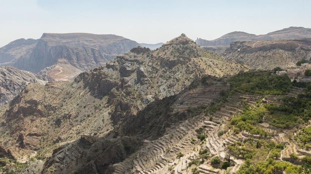 panoramic view of the Green Mountain in Oman