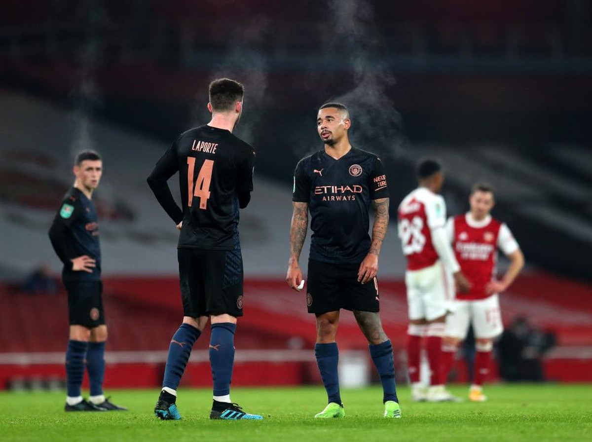 Gabriel Jesus akhirnya bikin gol lagi untuk Manchester City. (Foto: Getty Images/Catherine Ivill)