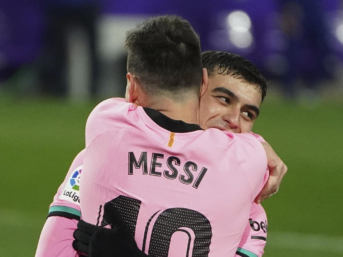 Pedri Tahu Apa yang Messi Mau (AP/Cesar Manso)
