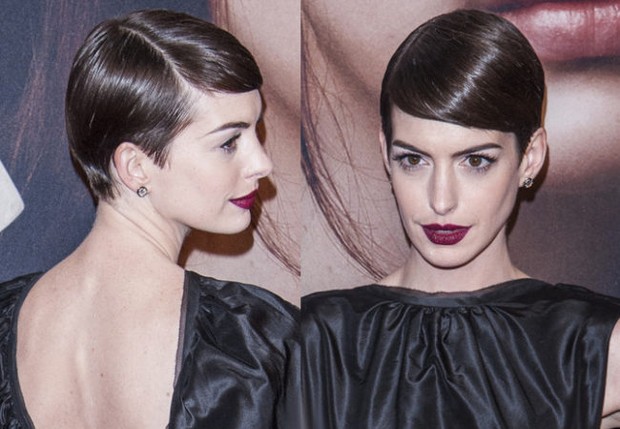 side swept sleek hair