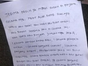Surat Pencuri yang kembalikan Celana Dalam, Isinya Bikin Geleng-geleng Kepala Surat Pencuri yang kembalikan Celana Dalam, Isinya Bikin Geleng-geleng Kepala