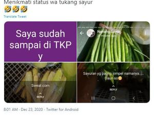 Eksis! Status WhatsApp Tukang Sayur Ini Bikin Pelanggan Terhibur