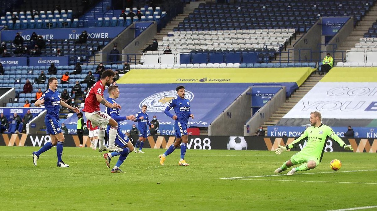 Laga Leicester City vs Manchester United di lanjutan Premier League berakhir imbang 2-2 (Foto: Getty Images/Pool)