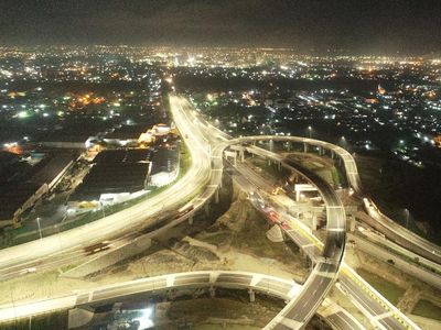 Buka Fungsional, Tol Medan-Binjai Bermandi Cahaya di Malam Hari
