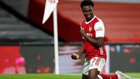 WhoScored melansir lima pemain terbaik di bawah usia 21 tahun di Liga Inggris. Di nomor lima ada winger Arsenal, Bukayo Saka yang masih berusia 19 tahun dan sudah mengemas lima gol di liga (Getty Images/Pool)
