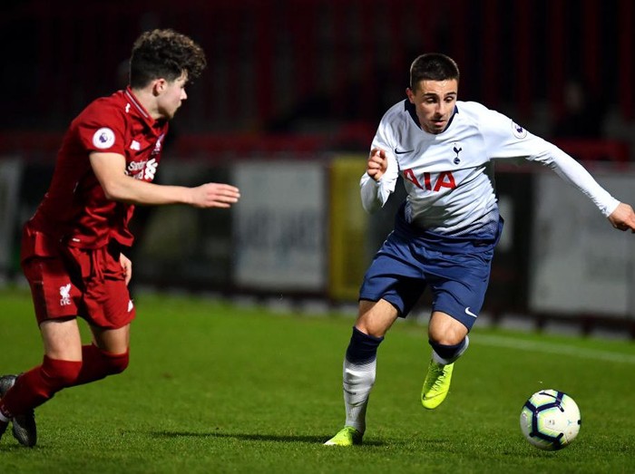 KINGSTON UPON THAMES, ENGLAND - DECEMBER 14: Jack Clarke of Tottenham Hotspur during the Premier League 2 match between Chelsea and Tottenham Hotspur at Kingsmeadow on December 14, 2020 in Kingston upon Thames, England. (Photo by Justin Setterfield/Getty Images)