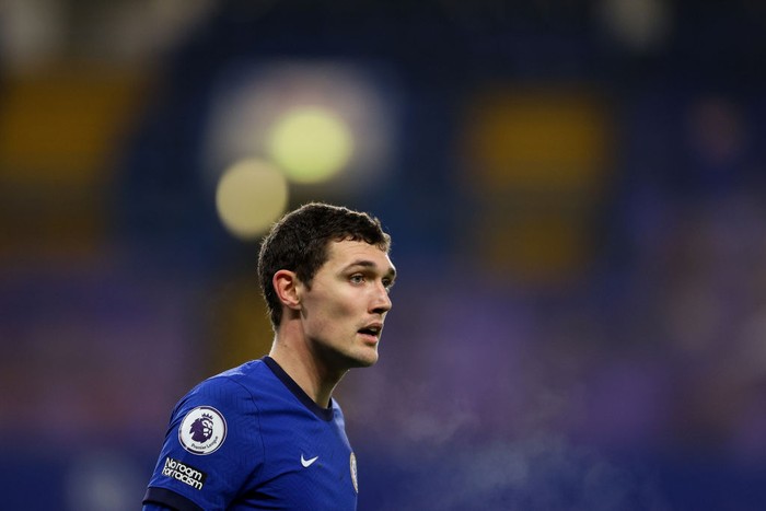 LONDON, ENGLAND - DECEMBER 28: Andreas Christensen of Chelsea in action during the Premier League match between Chelsea and Aston Villa at Stamford Bridge on December 28, 2020 in London, England. (Photo by Richard Heathcote/Getty Images)