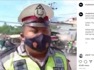 Viral, Pesepeda Ditabrak Minibus Pas Banget Polisi Lagi Imbau Hati-hati di Jalan