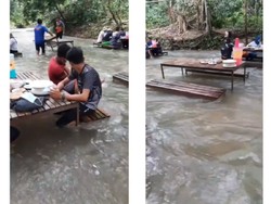 Dinilai Berbahaya, Restoran di Tengah Arus Deras Sungai Ini Dikritik Netizen
