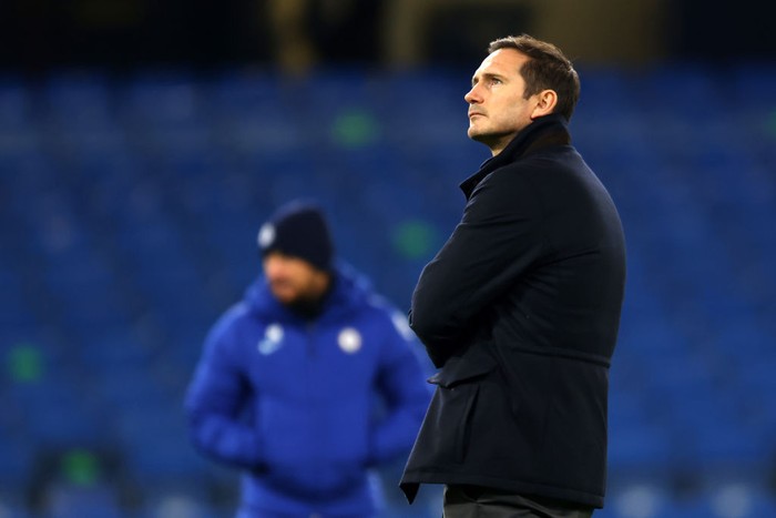 LONDON, ENGLAND - DECEMBER 28: Frank Lampard, Manager of Chelsea looks on ahead of the Premier League match between Chelsea and Aston Villa at Stamford Bridge on December 28, 2020 in London, England. The match will be played without fans, behind closed doors as a Covid-19 precaution. (Photo by Richard Heathcote/Getty Images)
